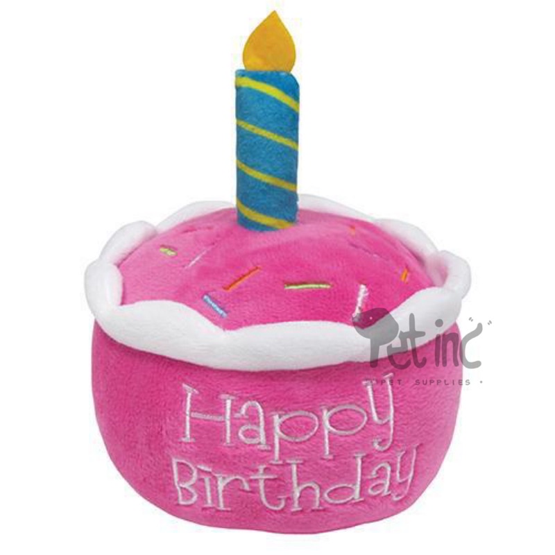 Pet birthday tart cake squeaky toy