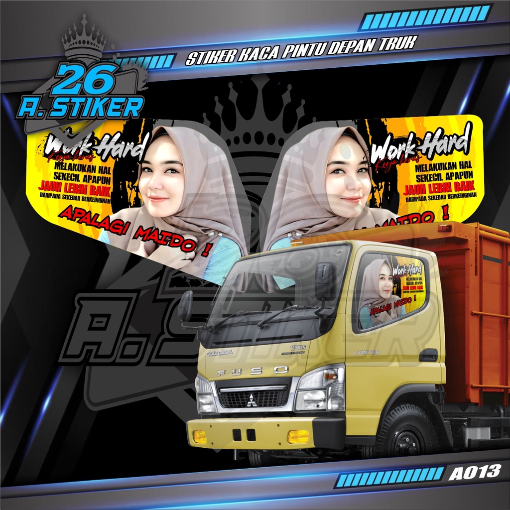 Stiker Decal Kaca Pintu All Truck Canter, Ragasa, Umplung, Giga, Dyna, Elf Macan Dll Custom Bisa Req