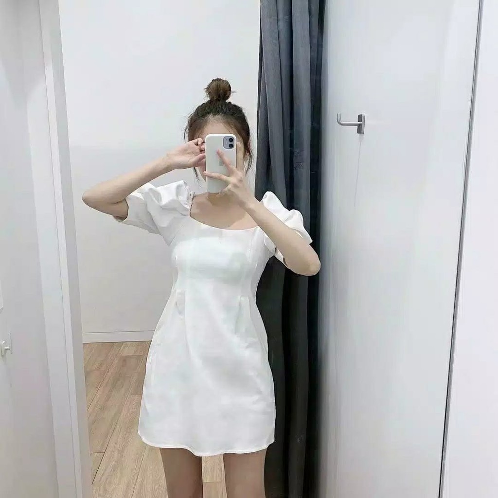 𝐑𝐄𝐀𝐃𝐘 𝐒𝐓𝐎𝐂𝐊 𝐒𝐀𝐅 - SNOW white handy mini dress woman premium / korean summer dress / beachwear bali /