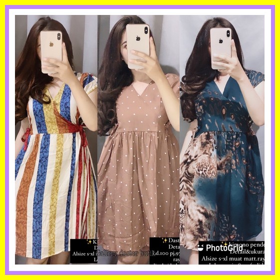 Daster Daster Bali Ruffle Wanita Kimono Motif Ibu Hamil Murah Bahan Adem Kekinian Terlaris Daster Ke