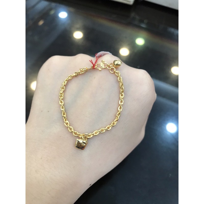 Gelang anak rantai nori emas asli kadar 300