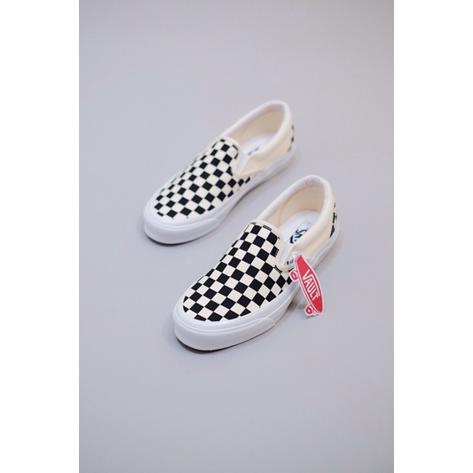 vans slip on vault og    lx checkerboard black and white summer spring 2020   100  original   author