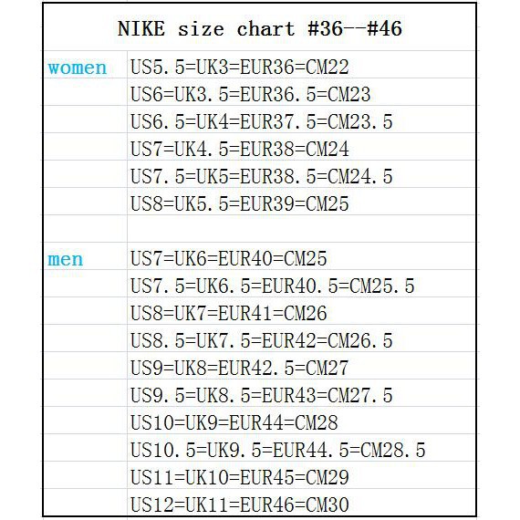 air max 90 size guide