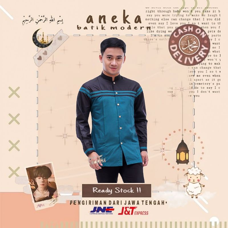 ATASAN BAJU MUSLIM PRIA BAJU KEMKO KEMEJA KOKO PRIA LENGAN PANJANG M L XL LEBARAN HADROH IDUL FITRI 