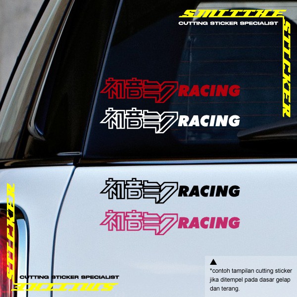 Stiker Miku Racing Logo Cutting Sticker Aksesoris Mobil Motor