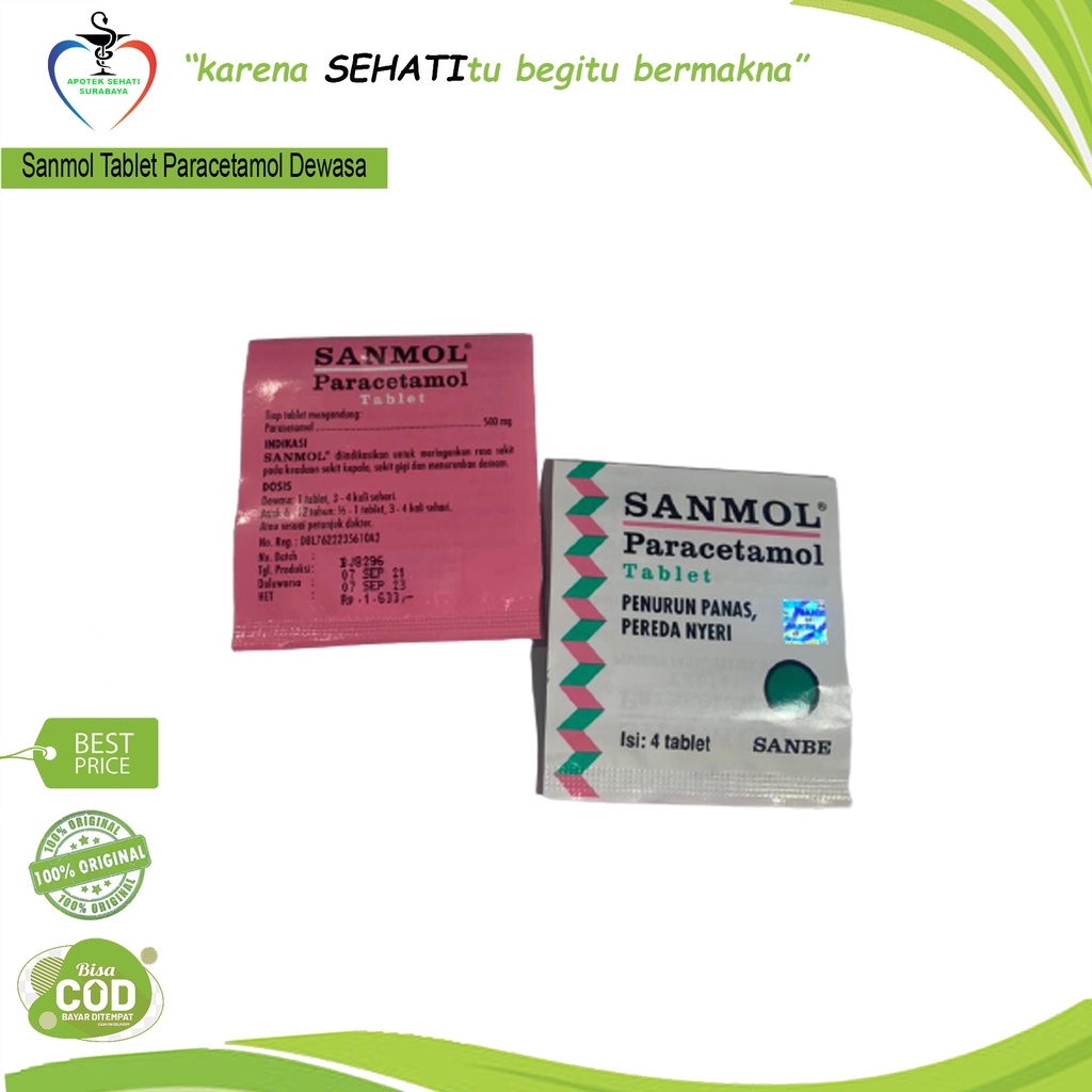 SANMOL TABLET PER 5 strip / Tablet Penurun Panas