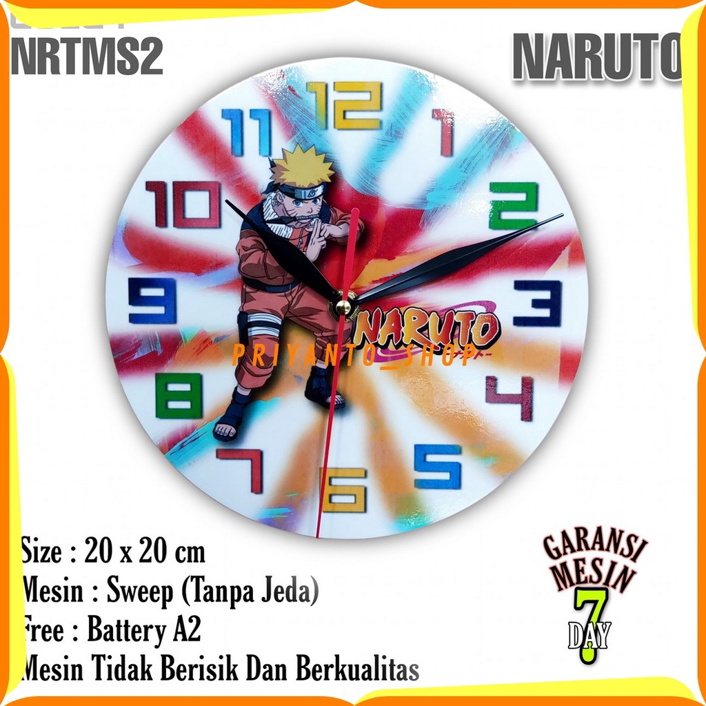 Jam Dinding Karakter Anime Animasi Naruto Mesin Halus Tidak Berisik