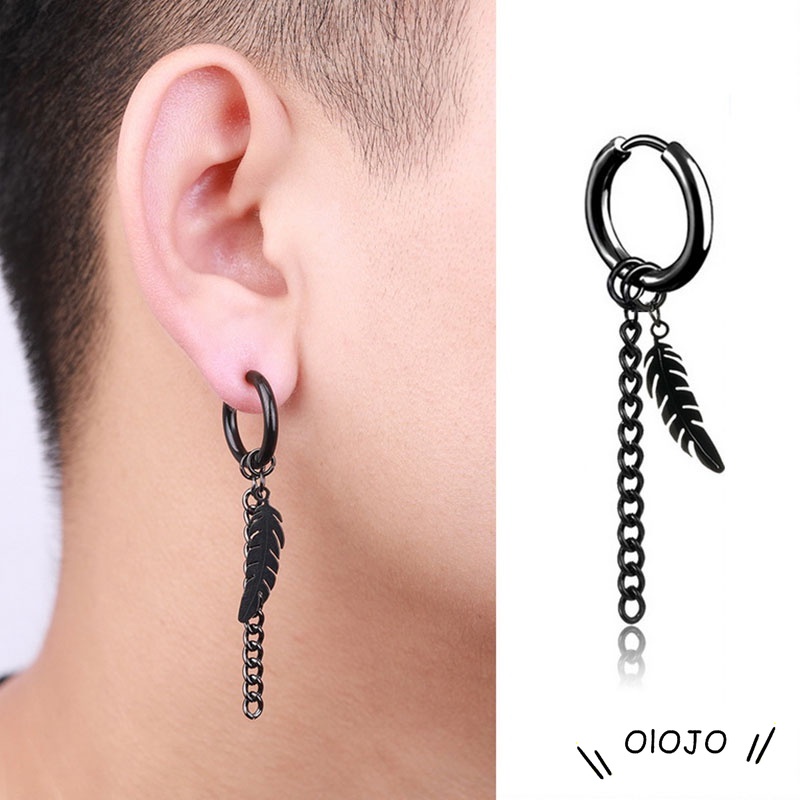 Geometris Rantai Telinga Hoop Anting-Anting Korea Hip Hop Punk Perhiasan Pria Wanita Pesona Anting Fashion Aksesoris - ol