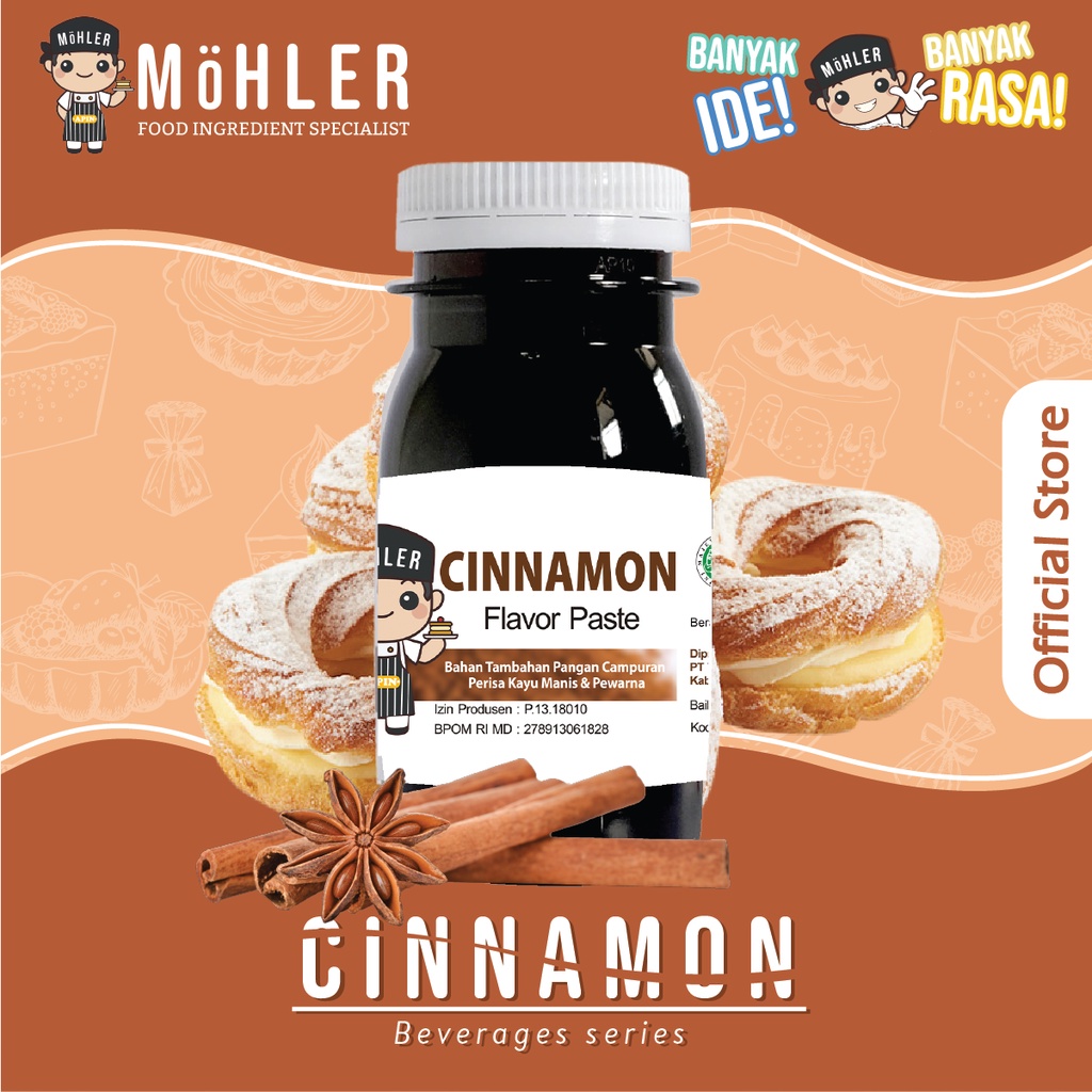 MOHLER Pasta perisa pewarna Cinnamon (KLIK KOMBO HEMAT UNTUK BELI 1 GRATIS 1)