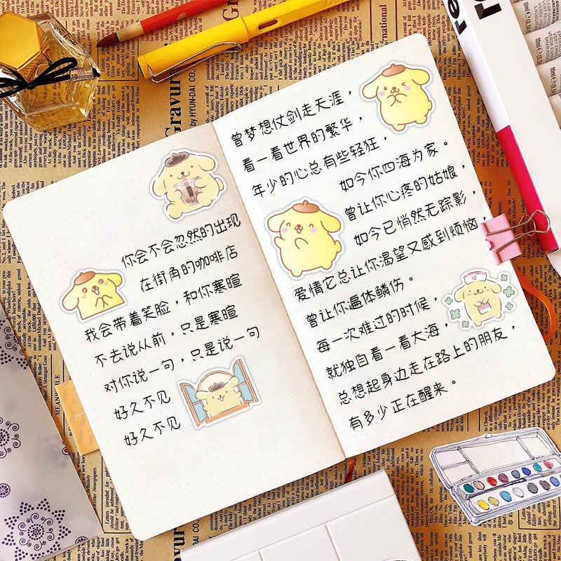 Besar Telinga stiker anjing lucu kartun Hari manmeng pet ponsel kasus Jurnal bahan dekorasi pom Puri