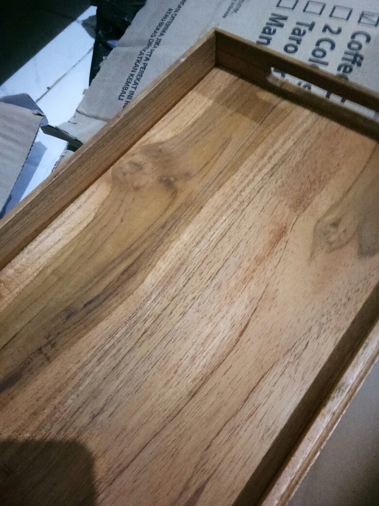 Nampan Kayu Original Kayu Jati 8 Gelas