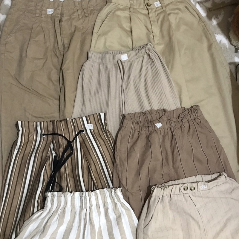 PAKET USAHA- CELANA KULOT KATUN LINEN HIGHWAIST