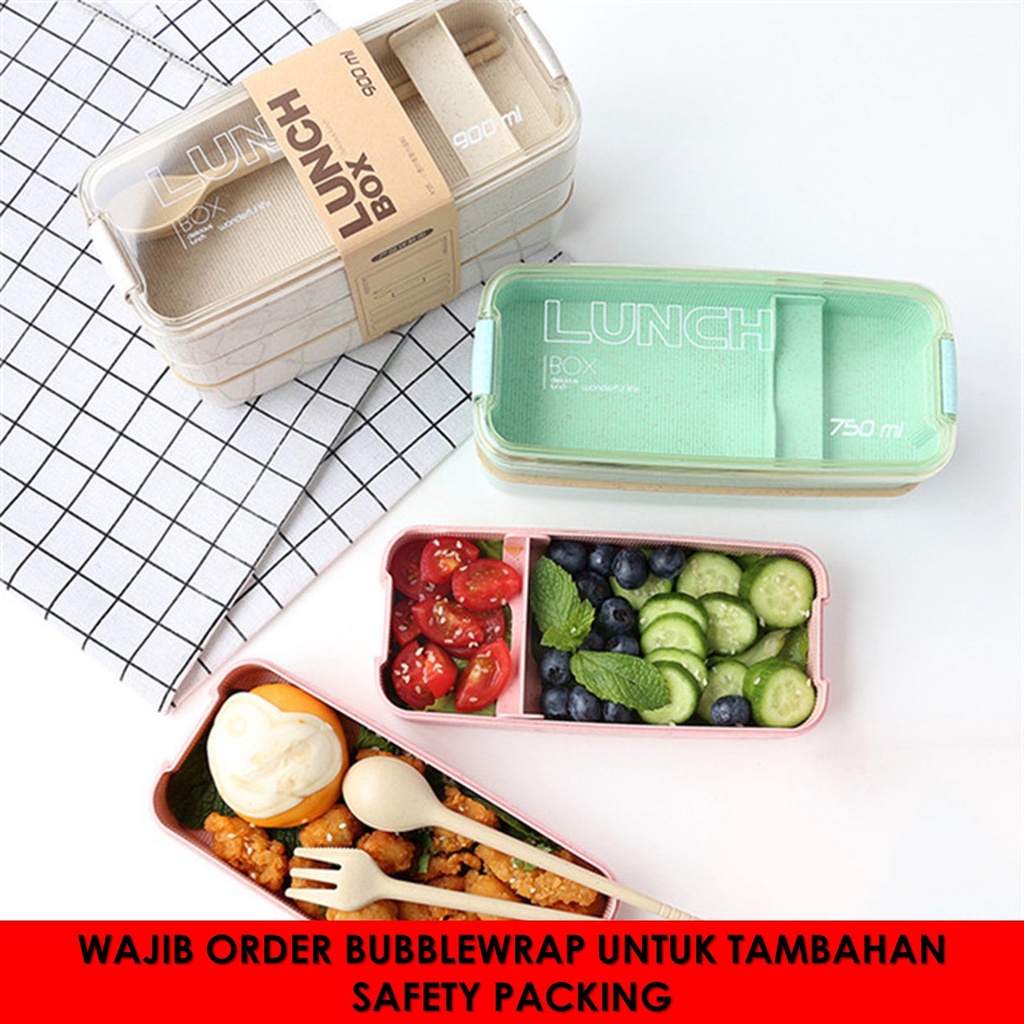 LUNCHBOX SEKAT 2 / 3 WHEAT STRAW / KOTAK BEKAL MAKAN LUNCH BOX BAHAN SERAT GANDUM 218 1227 227