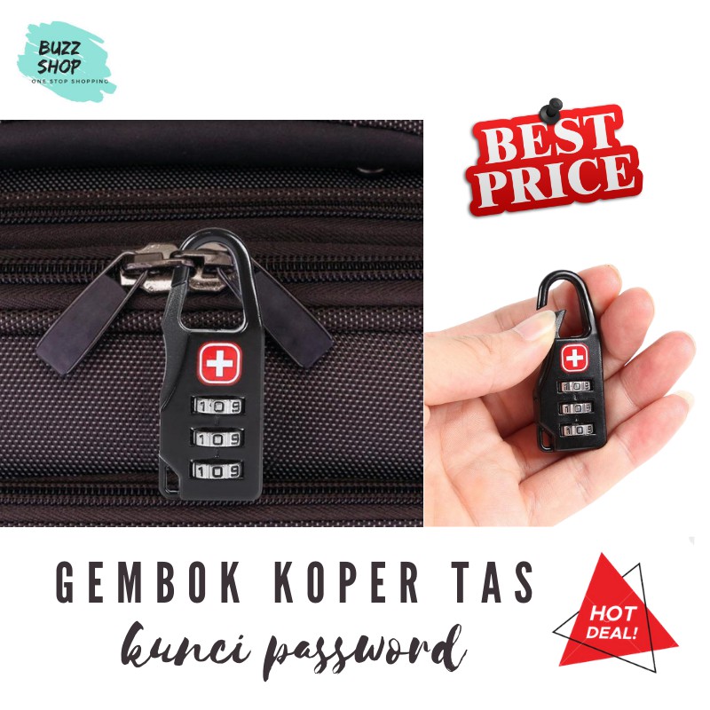 Gembok Koper Kunci / Gantungan Gembok Tas Bagasi / Gembok Tas Ransel/ Travel Bag Password Padlock