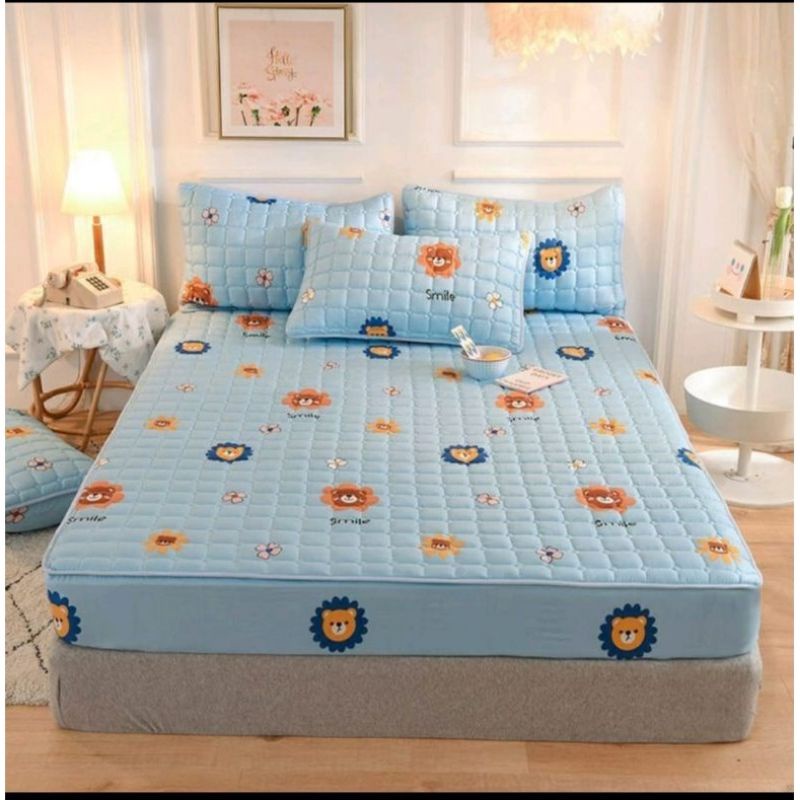 Sprei Waterproof 180x200 Sarung Seprai Motif Anti Air