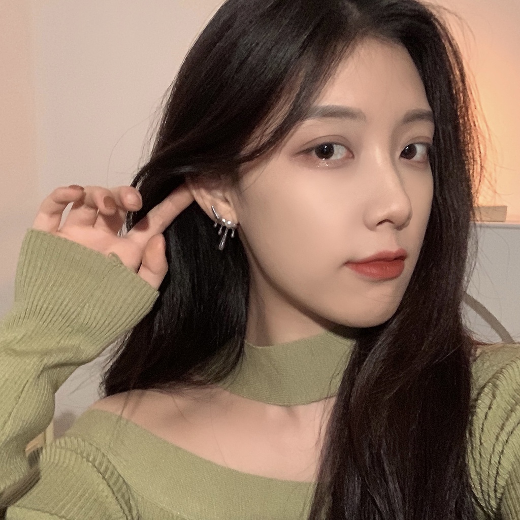 Anting Mutiara Bahan Metal Gaya Korea Untuk Aksesoris