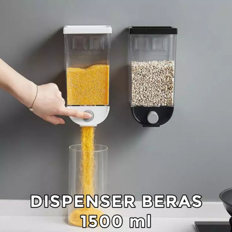 Dispenser Beras 1500ml Dispenser Sereal wadah Kacang Beras gandum