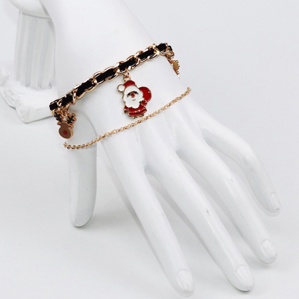 Hu Hu Hu Hu Hu Alat Bantu Pasang Kacamata♡ Gelang Charm Santa Claus Pohon Natal Lonceng Snowman Bahan Alloy Untuk Hadiah