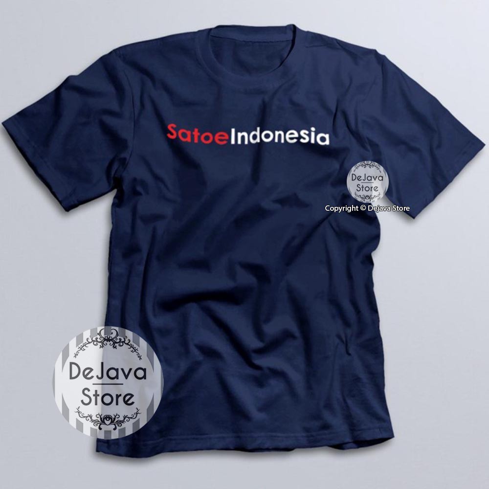 Kaos Distro Satoe Indonesia Baju Kemerdekaan Agustus Cotton Combed 30s Unisex Premium | 1630-NAVY