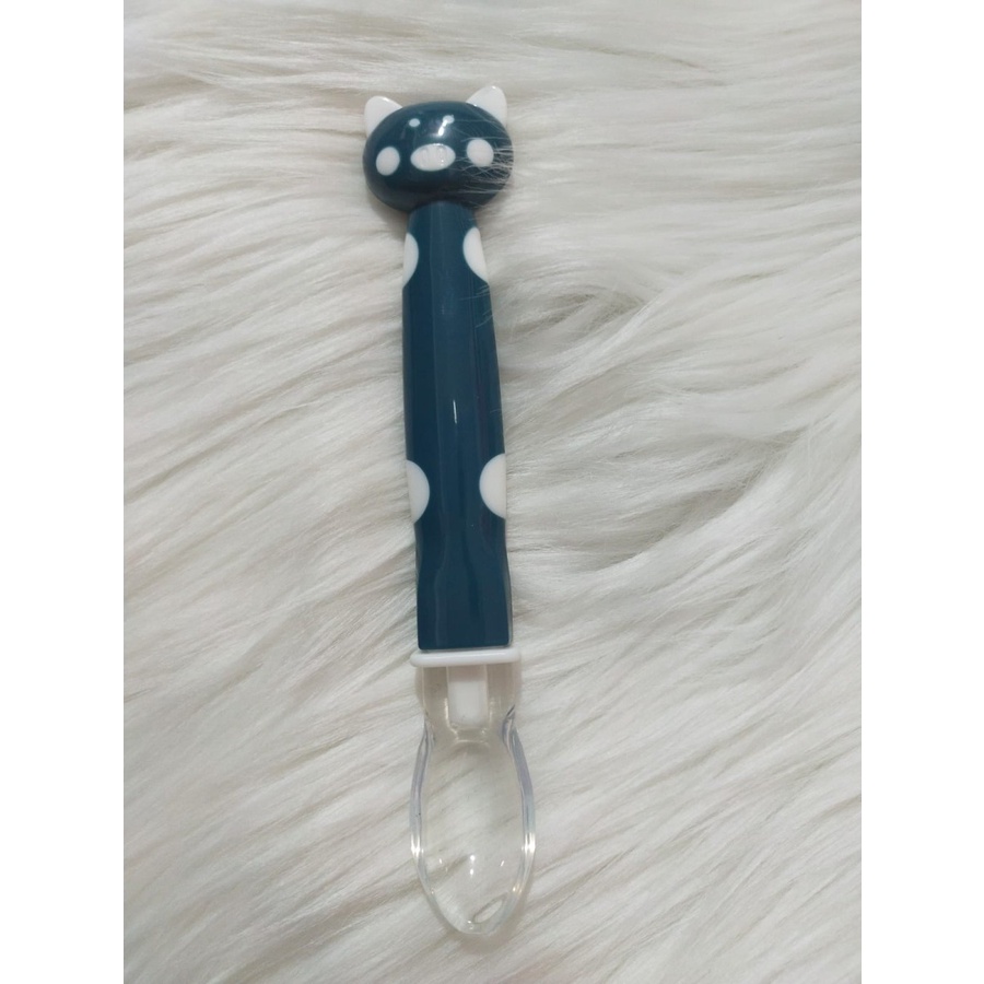 SENDOK MAKAN BAYI SILICONE TAHAN PANAS - SENDOK BAYI KARTUN LUCU BABY SAFETY SPOON - BC