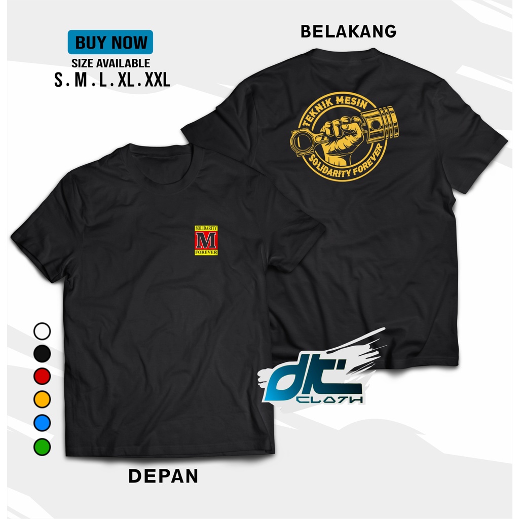 Baju t-shirt pakaian Atasan Pria Wanita TEKNIK M SOLVER LOGO PISTON || TEKNIK MESIN