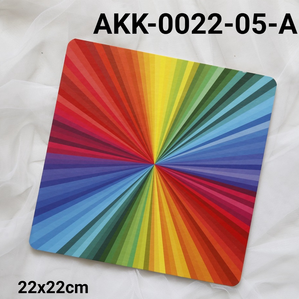 GR-AKK-0022-05 Cake board tatakan alas kue kotak 22cm rainbow pelangi