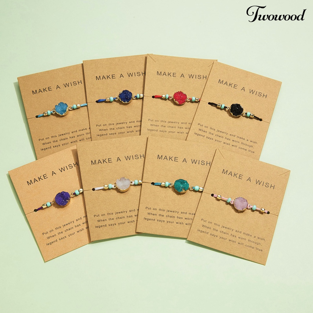 Gelang Batu Imitasi Adjustable Tahan Lama Gaya Korea Untuk Pria Dan Wanita