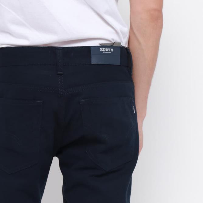 Edwin Celana Jeans Milan-018 Regular Fit Pria Panjang Navy Blue - Navy, 28