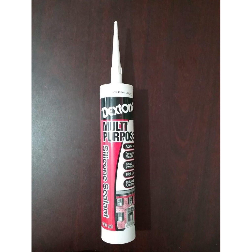 Dextone Lem Silicone Sealant / Lem Kaca Akuarium Aluminium 300 ML Warna Hitam, Putih, Bening