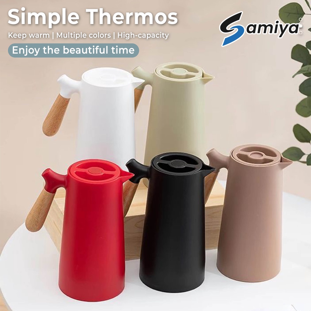 vacuum thermos jug flask 1Liter nordic style / teko pitcher minuman air panas kopi teh / teapot coffee pot kettle insulation