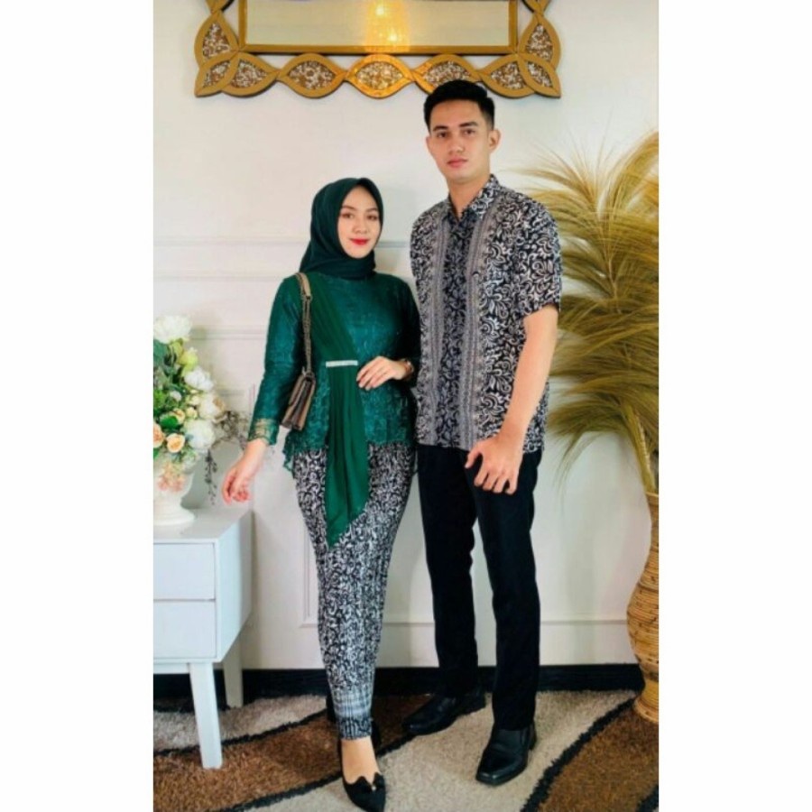 Setelan Kebaya Couple / Set Pakaian Couple / Aurora Couple / Kebaya Selendang