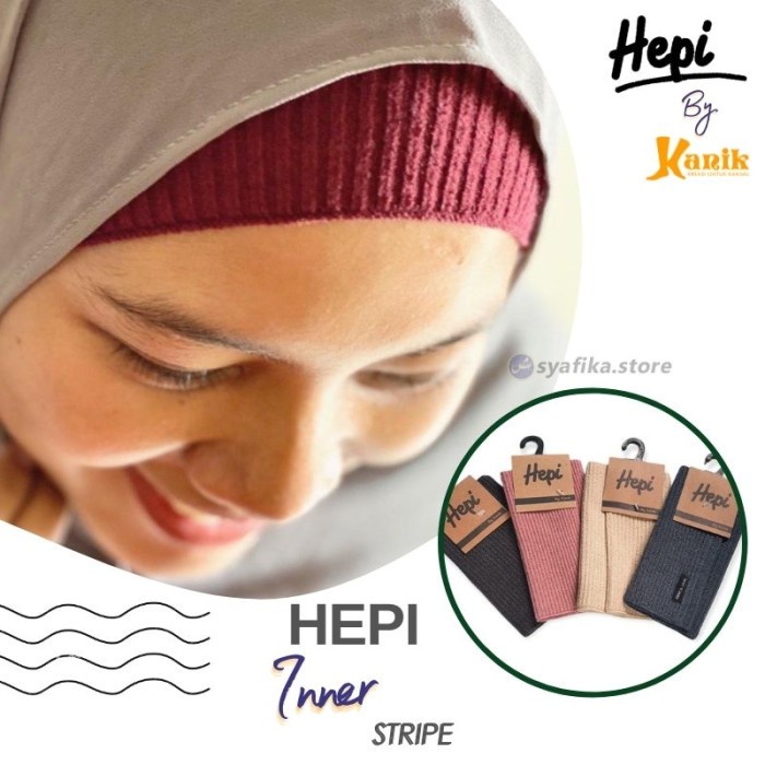 Hepi Ciput Inner Hijab Stripe Allsize by Kanik - Dalaman Kerudung Salur