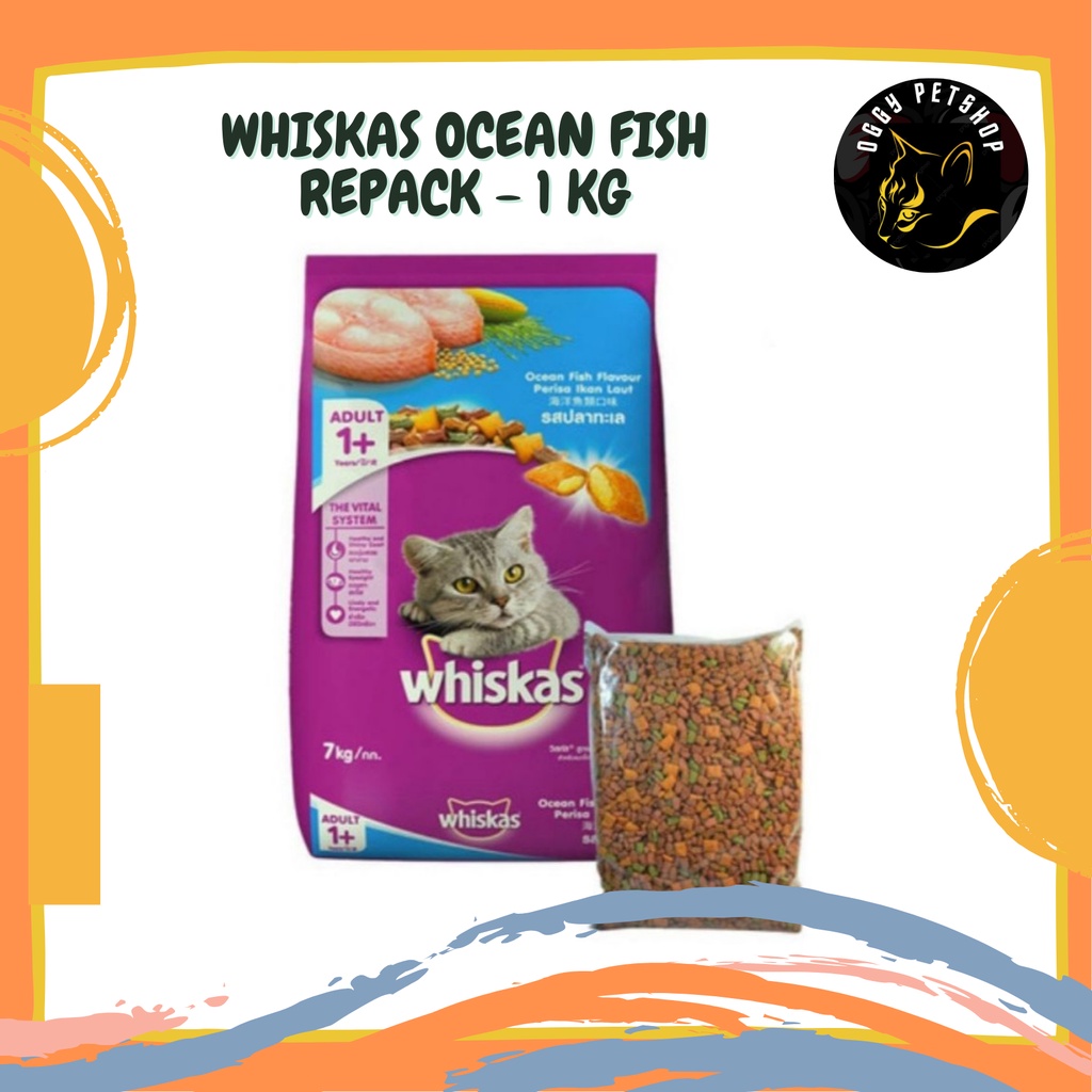 Makanan Kucing WHISKAS OCEAN FISH 1KG | WHISKAS ADULT OCEAN FISH 1Kg