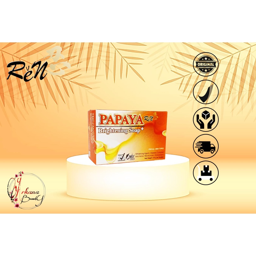 Ren Papaya  Brightening Soap 135Gr / Ren Sabun Papaya / Sabun Pepaya /