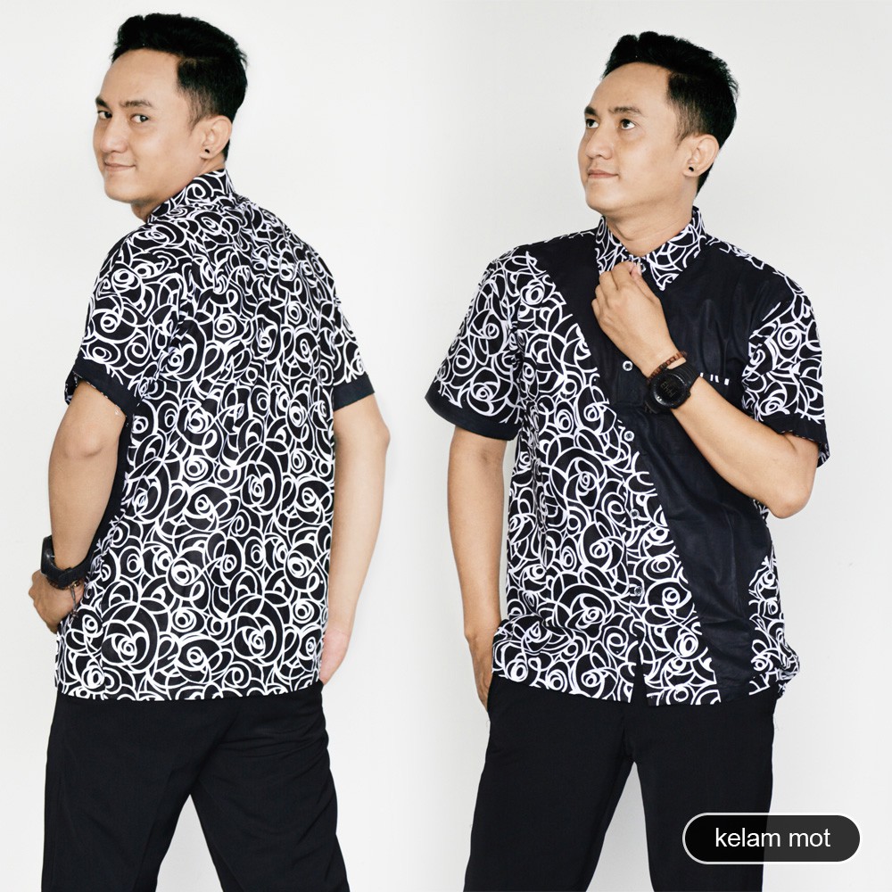 GROSIR TROLIS grosir grup promo39batik batik pria lengan pendek kemeja atasan pria cowok BPPD trolistore-29H
