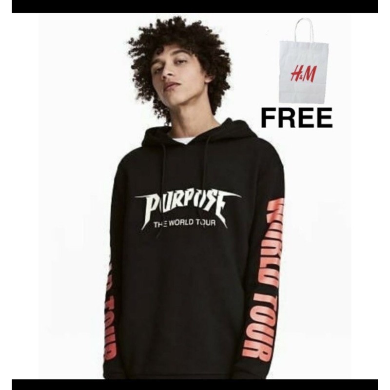 hoddie pria cowok H&amp;M purpose tour originall