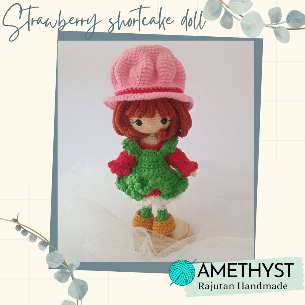 Amigurumi boneka rajut strawberry shortcake