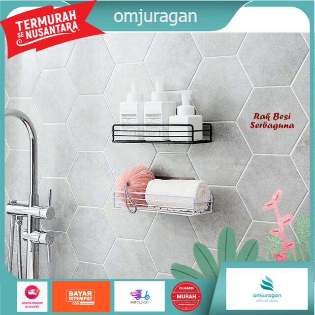 [OMJURAGAN] Rak Sabun Besi / Rak Besi Sabun Kamar Mandi Bumbu Dapur Serbaguna Tempel