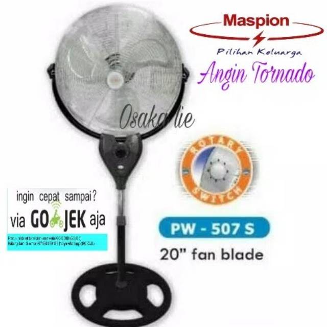 KIPAS ANGIN TORNADO POWER FAN MASPION PW-507 BESI