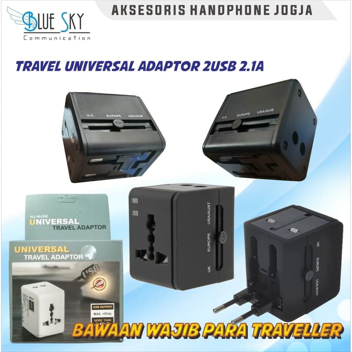 TRAVEL UNIVERSAL ADAPTOR 2 USB 2.1A