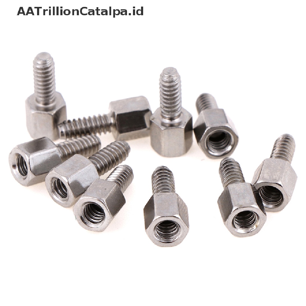 (AATrillionCatalpa) 10 Set Baut / Mur / Baut / Sekrup serial VGA Ukuran 5 + 7mm