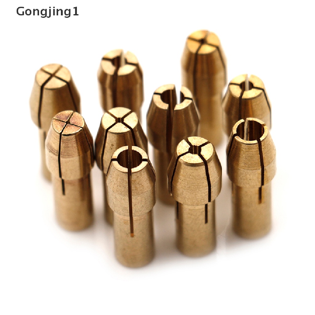 Gongjing1 10Pcs Mata Bor chuck Kuningan shank 0.5-3.2mm 4.8mm Untuk Alat rotary