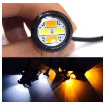 Lampu LED MATA ELANG 2 WARNA Eagle Eyes Eye Sen Senja Kota Motor Mobil Sorot Dual Color 23mm 23 mm