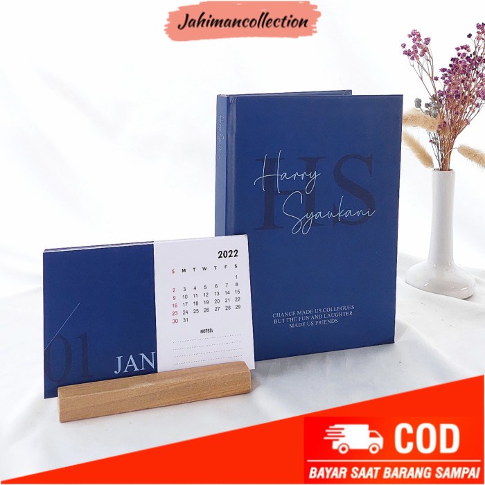 

✨ BISA COD ✨ Paket Notebook Hardcover A5 + Calendar Meja / Minimalist Set / Hadiah