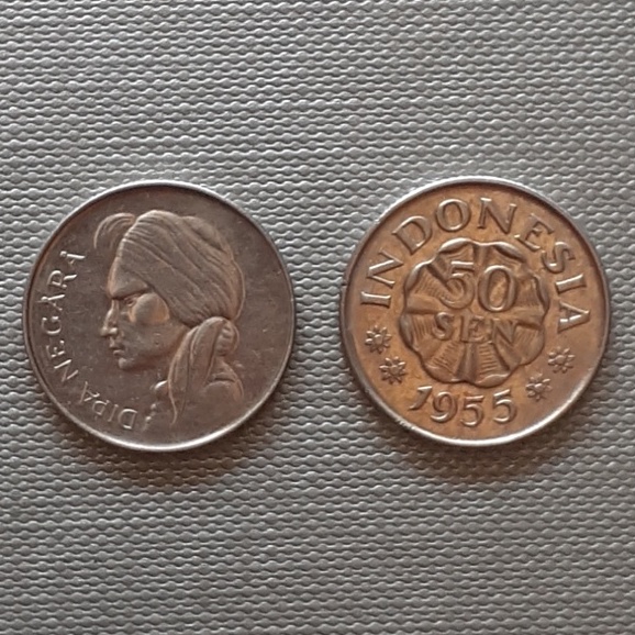 Uang koin kuno 50 sen Dipa Negara Diponegoro