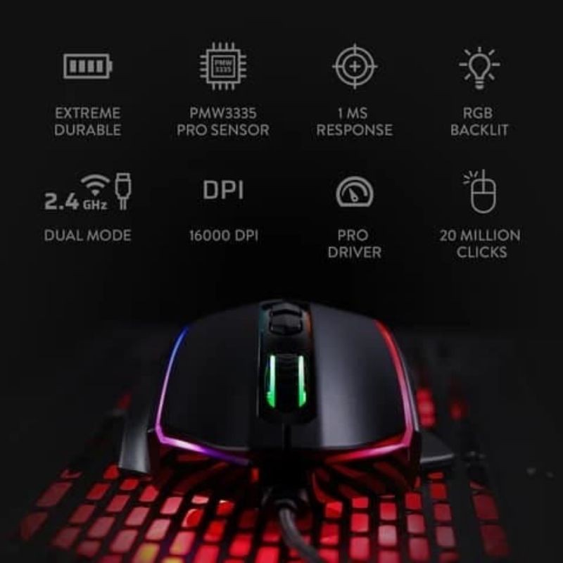 mouse Red Dragon 99 persen baru