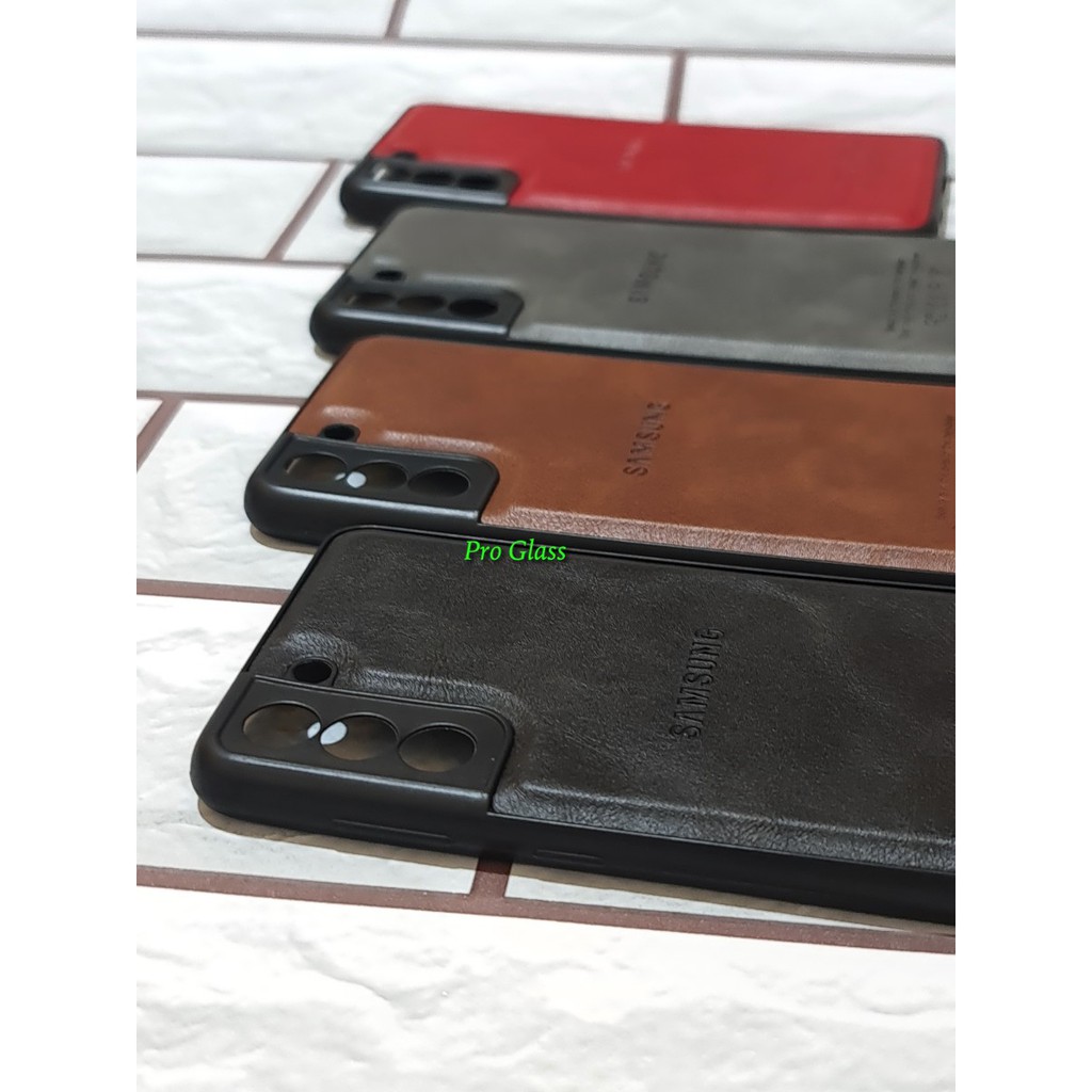 C115 Samsung S21 / S21 PLUS / S21 ULTRA Premium Leather Silicone Case Casing Kulit