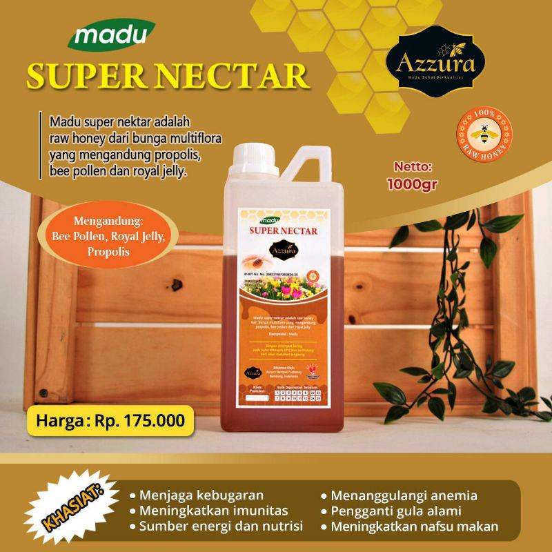 

Madu Murni Alami Raw Honey Azzura Super Nectar 1000gr 100% Asli Kualitas Terbaik