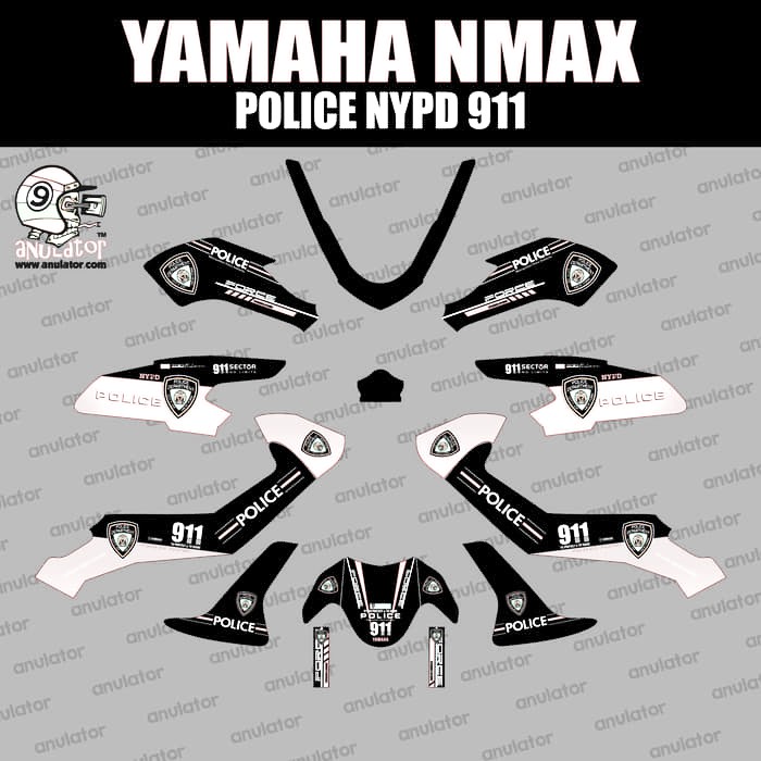 Diskon Sticker striping motor stiker Yamaha NMAX Police NYPD 911 SPEC A