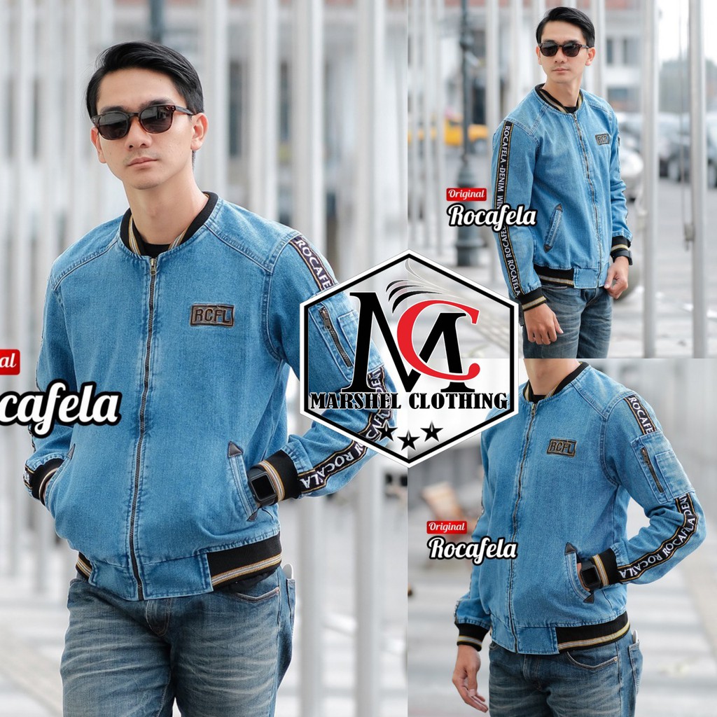 RCL - Jaket Bomber Jeans The Riddick Tebaru - Jaket Jeans Riddick Original Rocafela